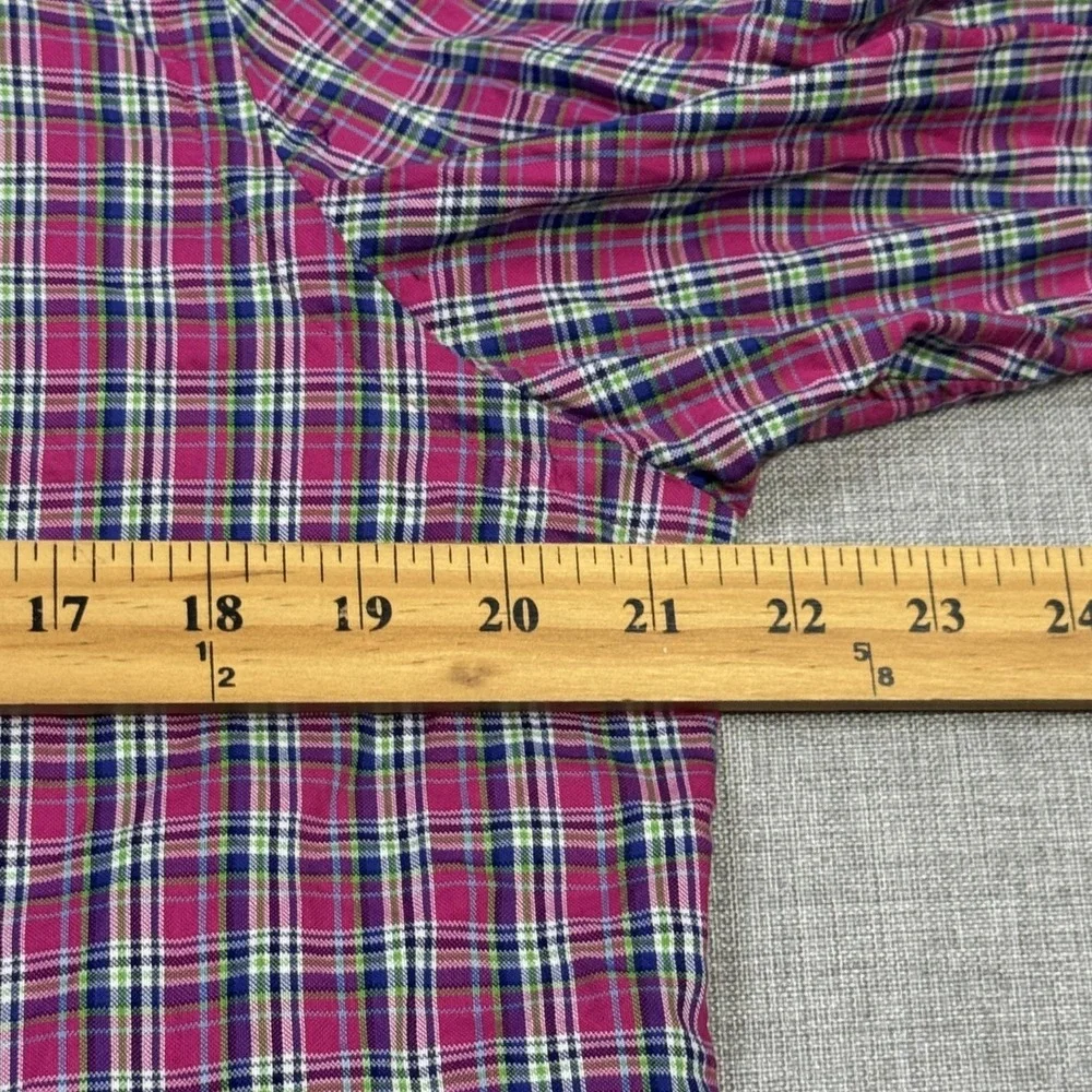Ralph Lauren Button-Down Shirt Mens M Pink Plaid Long Sleeve Cotton Embroidered